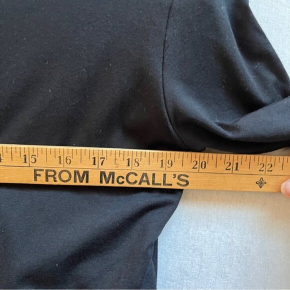 Daniela Corte Lisa Black long sleeve padded shoulders Bodysuit Top Sz M - Picture 13 of 13